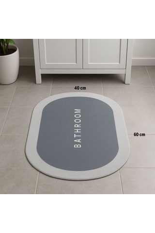 Büro Ev Ofis Banyosu İçin 40x60cm Emici Kaymaz Tabanlı Oval Paspas Diğer