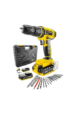 Stilmax STM1069 24V 5 Ah Li-ion Çift Akülü Darbeli Matkap Vidalama + 24 Parça Set