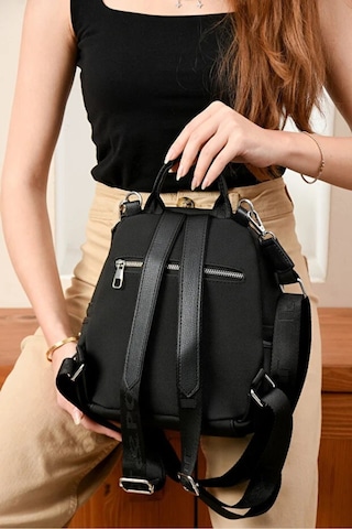 Just Polo Günlük Kombinlere Uygun Kadın Orta Boy Ayarlanabilir Askılı Şık Lakost Sırt Çantası Shopper Siyah