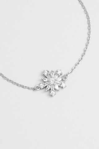 So Chic Elsa 18 Ayar Beyaz Altın Kaplama 19 Cm Gümüş Bileklik Rodyum