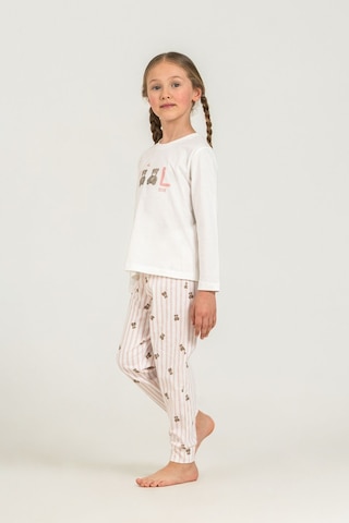 Rolypoly Kız Çocuk Cool Bear Beyaz Uzun Kol Pijama Takım Rp3912-c-v1 Rp3912-c-v1