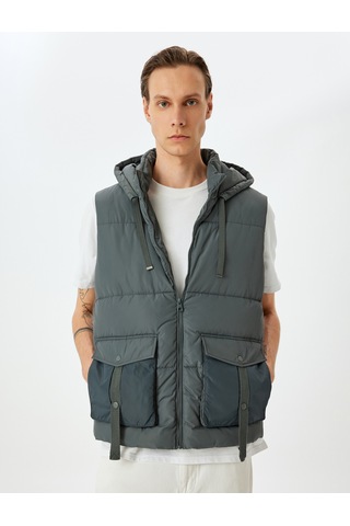 Koton Şişme Yelek Slim Fit Fermuarlı Antrasit 5wam20042hw Antrasit