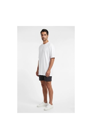 Lixa Basic Beyaz Erkek Oversize T-shirt 141076 Siyah