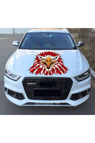 Türk Kartalı Sticker, Kartal Başı, Kırmızı Beyaz Kartal Sticker, Beşiktaş Sticker 00944 30x30 Cm