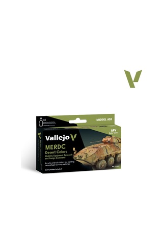 Vallejo 71212 6x18 Ml. Merdc Desert Colors, Model Air Serisi Model Boyası Seti Renkli