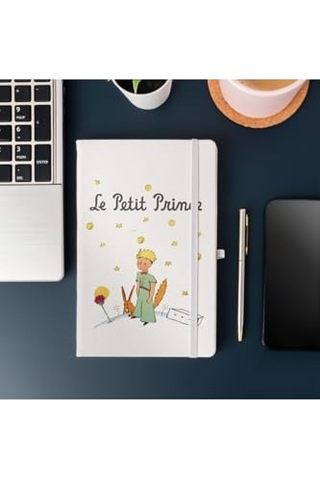 Prens Tasarımlı Çizgili Not Defteri 13 Cm X 21 Cm Ölçülerinde 100 Yaprak Çok Renkli