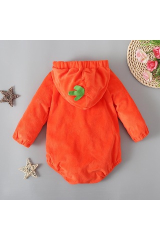 Cadılar Bayramı Balkabağı Bebek Erkek Kız Uzun Kollu Kapşonlu Romper Tulum Cosplay Kostüm Giysileri 0-24 Ay İçin Çok Renkli