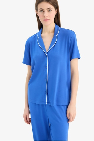 DeFacto Pijama Takımı Kısa Kollu Üst Esnek Belli Uzun Alt-Fall in Love E7622AX25SPBE46