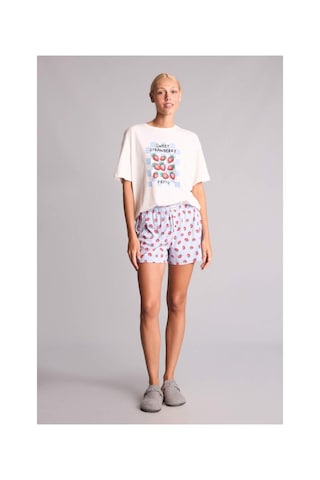 Defacto Regular Fıt Kısa Kollu 2li Açık Mavi Şortlu Pijama Takımı H6378ax26hsbe250 Mavi-be250