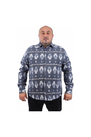 Moc Grande Mocgrande Oduncu Gömlek Mc Three Rug Print 22212 Indıgo İndigo
