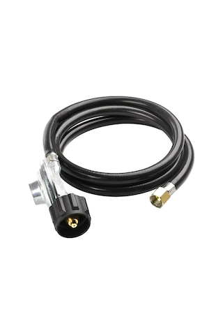 Yunboo Bbq Mangal Ocakları İçin Düşük Basınç Regülatörü - 1.5m Pvc Hortumu İle Güvenli Gaz Bağlantısı Ve Akış Koruması Siyah