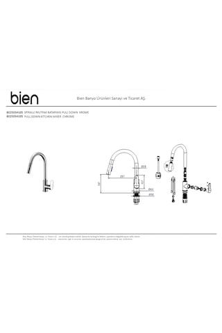 Bien BE25034105 Spiralli Pull Down U Borulu Evye Bataryası