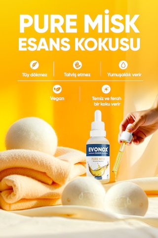 Clean Çamaşır Yün Kurutma Topu Esansı Pure Misk 30 Ml Tekli