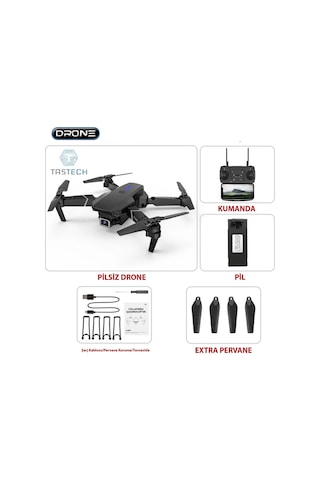 720p Kameralı Drone E88 Katlanabilir Uzaktan Kumandalı App Destekli Quadcopter