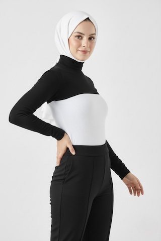 A02teks Dik Yaka Boyunluklu Kolluk Uzun Kollu Boyunluk Tesettür Boyunluk Balıkçı Yaka Bodysuit Siyah