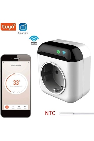 Besthome1 Priz Programlanabilir Akıllı Wifi Termostat, Mini Sıcaklık Ve Enerji Kontrol Cihazı