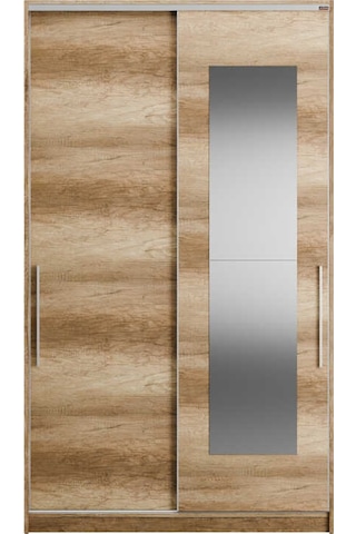 Elit Plus Aynalı Sürgülü Gardırop-açık Ceviz Tori 120x207x52 Cm Gxyxd