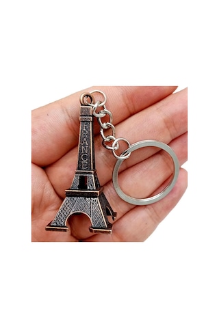Paris Eyfel Kulesi 3D Metal Anahtarlık Bronz