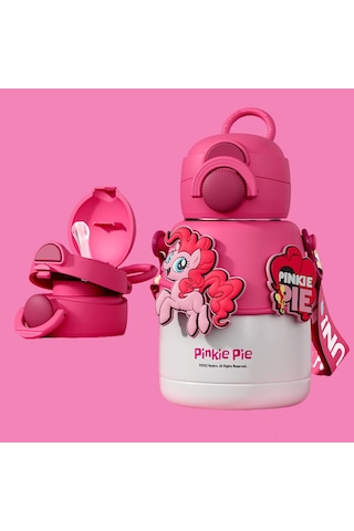 Hangfox Hasbro My Little Pony 316 Çelik Termos Bardak 600ml - Çift İçecek Memiş/doğru , Isı Ve Soğuk Saklama, Çocuklar İçin, Okul, Dışarıda Taşınabilir Pembe