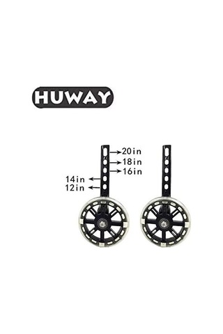 Ebitda Xindoker 12-20 İnç Bisiklet Eğitim Tekerlekleri - Siyah Ve Parlak Renkler Siyah