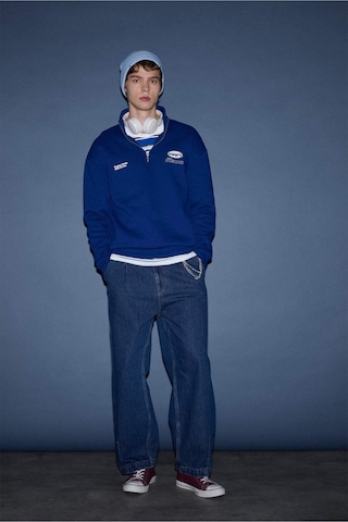 Defacto Boxy Fit Dik Yaka Baskılı Sweatshirt F9709ax26spbe753 Mavi-be753