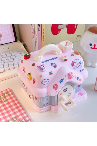 Xinxin Küçük Ev Kumbarası Yalnızca Kilitli Düşmeyi Önleyici Kumba