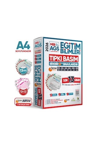 2026 MEB-AGS Tıpkı Basım & Eğitim Bilimleri Yazarlar Karması Türkiye Geneli D. Çözümlü Deneme Paketi
