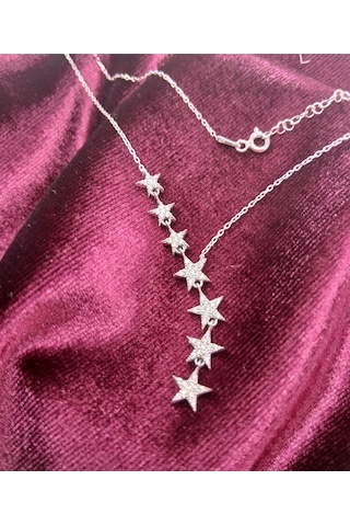 Kadın Kolye Constellation Kadın Kolye 925 Ayar Gümüş Y Şeklinde Şık Hediyelik Çok Renkli