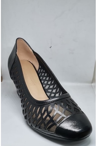 White Line 8669 Kadın Kalın Topuklu Klasik Ayakkabı Siyah