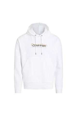 Calvin Klein Baskılı Kapüşonlu Erkek Sweat Beyaz