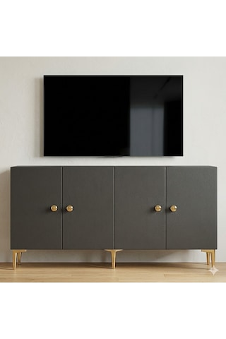 Ka1817ag Simple Konsol Ve Tv Sehpası Antrasit-gold 180cm
