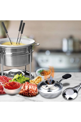 Kosona Pratik Ev Ve Bahçe Mini Alkol Ocağı - Çelik Yapı, Isı Regülatörü, 16cm, Fondue Ve Çorba Isıtma İçin Taşınabilir Paslanmaz Çelik