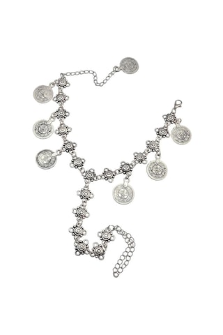 Suntek Vintage Boho Çiçek Ayak Hippi Bilezikler Püskül Madeni Gümüş