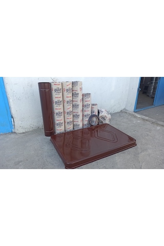 Kuzine Boru Takımı Kahverengi Emaye Soba  Borusu