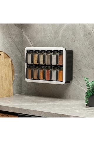 Standlı 12li Kendinden Yapışkanlı Kaşıklı Etiketli Kapaklı Bahara Siyah