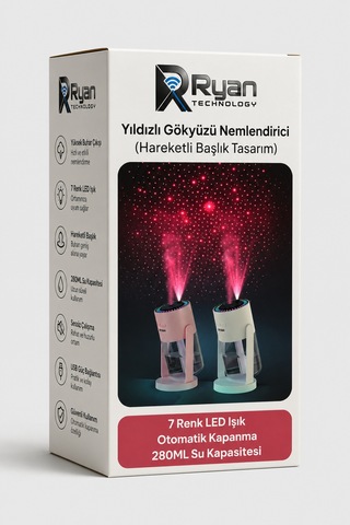 Yıldız Projeksiyonlu Nemlendirici 7 Renk Led Işıklı Usb Hava Nemlendirici Rt-hm28
