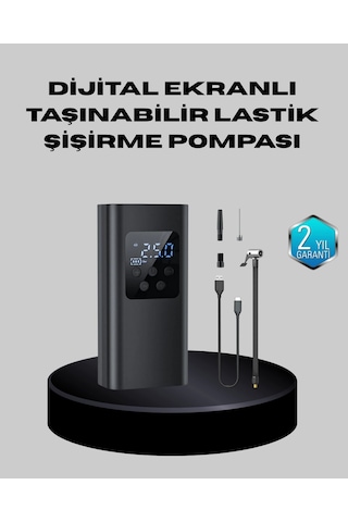 Taşınabilir 80w Kablosuz Lastik Şişirme Pompası Dijital Ekranlı 1 Adet 27705798
