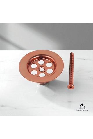 İsaoğlu Yapı Bakır Lavabo Sifonu Bronz Süzgeç Bakır Vida Dahil Lavabo Gideri Bakır