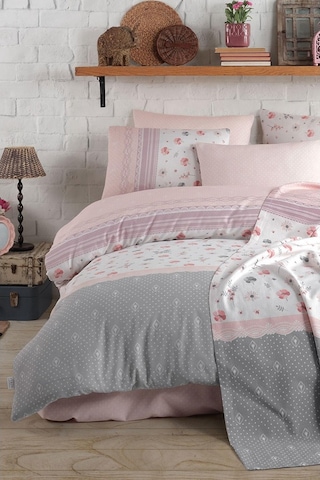 Cotton Life Çift Kişilik Pike Takımı - Lusia Somon Çok Renkli