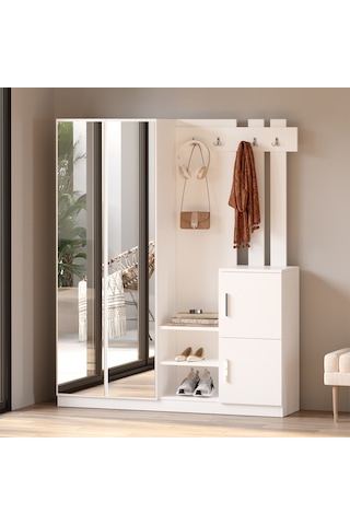 Robin Home Benjamin Vestiyer Portmanto Ayakkabılık Beyaz