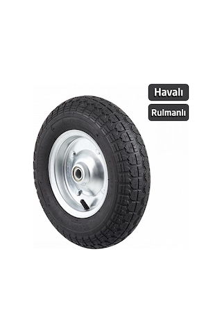 Yaparlar 62221 El Arabası Yedek Teker Şişme Havalı Rulmanlı 355 Mm