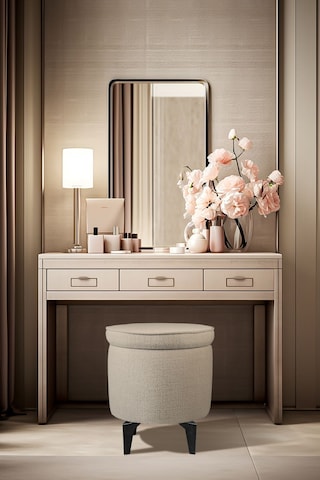 Gazzini Furniture Rio Retro Ayaklı Sandıklı Silindir Dekoratif Puf - Krem