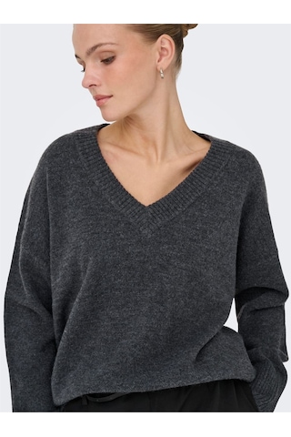 Only Onlmarı Ls Loose V-neck Knt Kadın Gri Kazak - 15360940 Gri