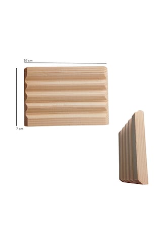 Ahşap Sabunluk 10x7 Cm Doğal Masif Ahşap, Kaymaz Tasarım, Banyo & Mutfak İçin Açık Ahşap