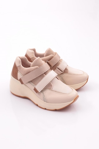 Dgn 62169 Kadin Cirtli Spor Ayakkabi 62169-2027-R12615 Bej - Pudra