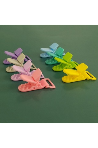 Sones 10 Adet Bebek Emziği Düşmeye Karşı Zincir Klipsleri Karikatür Timsah Klipsleri Emzik Kelepçeleri Renk Rastgele Gönderim