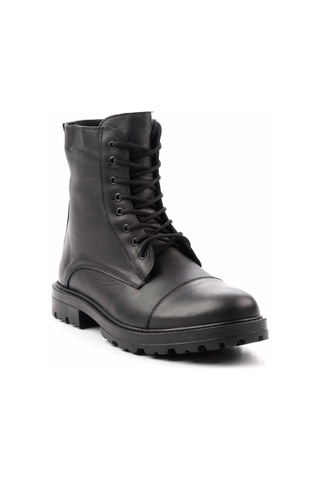 Siyah Hakiki Deri Erkek Bot & Bootie E02733083503 Siyah