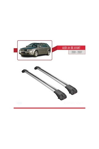 Audi A4 B6 Avant 2001-2007 Arası İle Uyumlu Ace-1 Ara Atkı Tavan Barı Gri