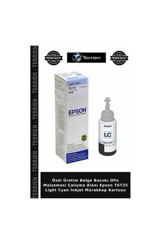 Özel Üretim Belge Basımı Ofis Malzemesi Çalışma Alanı Epson T6735 Light Cyan İnkjet Mürekkep Kartuşu
