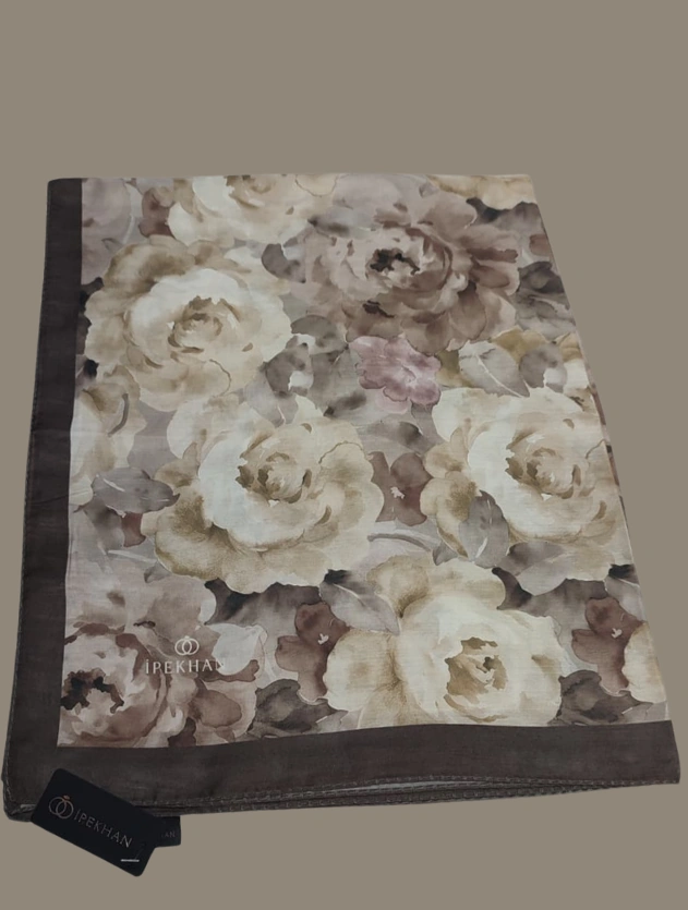 Kahve Winter Bloom Soft Şal Kahve